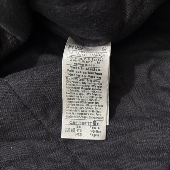 Carhartt Jacket Men’s 4XL Hooded Duck Canvas Quilt-Lined Moss Green J130 READ - Picture 7 of 9